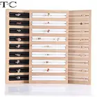 Новинка из дерева на шнурке Дисплей стенд 9 линий изделия из бамбука Дисплей Стенд Витрина ювелирных изделий кольца Организатор лоток