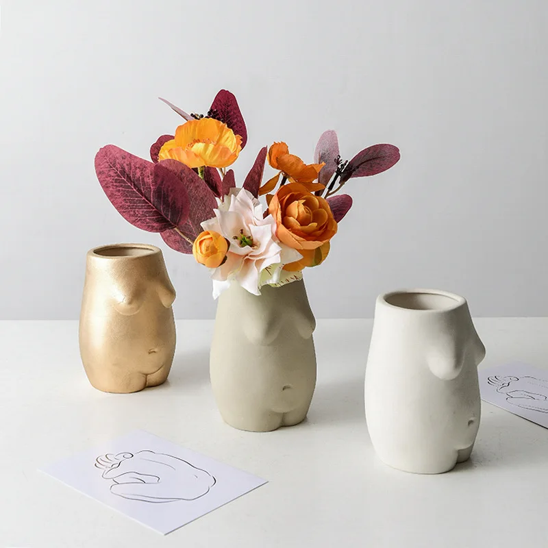 

Nordic Ceramics vases home decor body shape vase flower base Insert desk Ornaments decorative Home Flowers Ornaments room decor