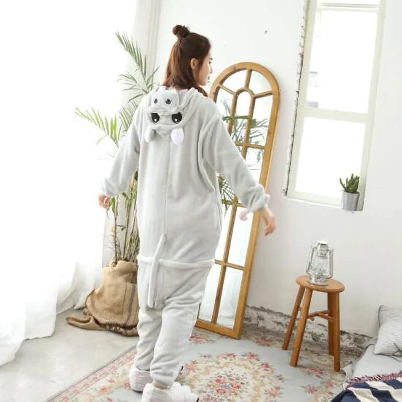 Пижама в стиле хиппотама Кигуруми для женщин и взрослых фланелевая теплая