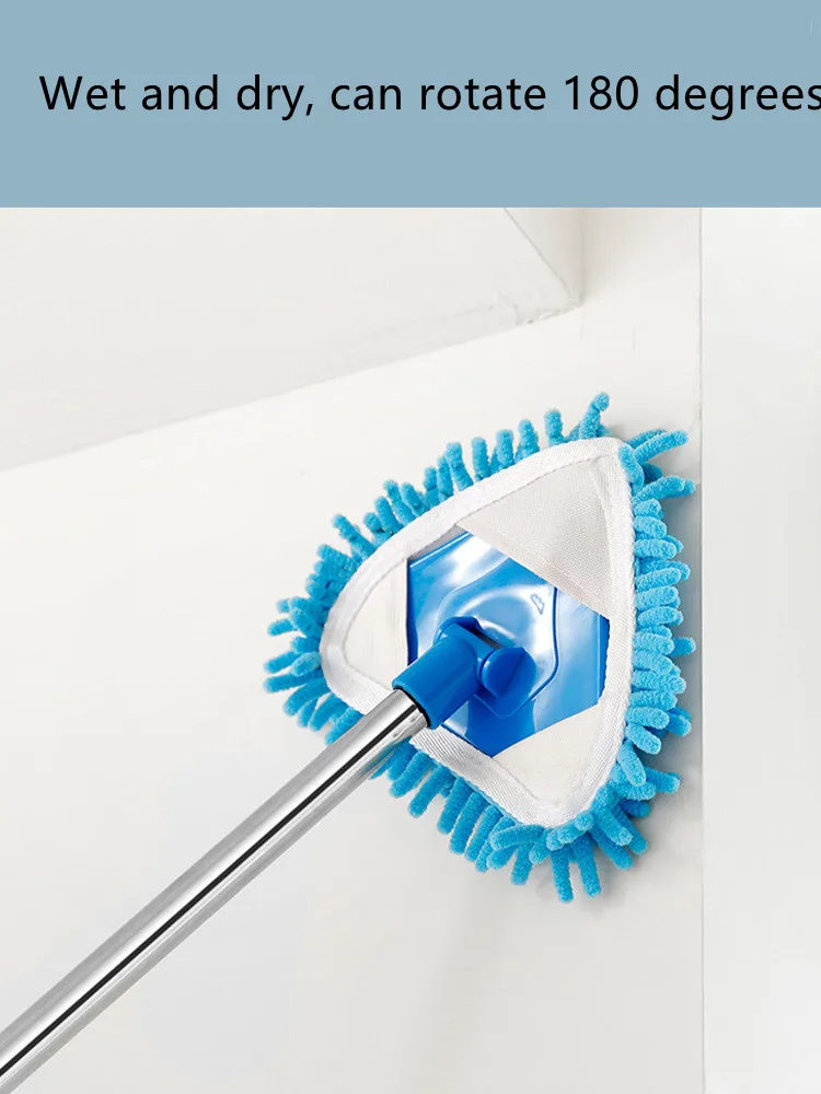 

2021 new window cleaning, water absorption and dust removal, household triangular telescopic rod, lazy mop, mop, flat mopping ar