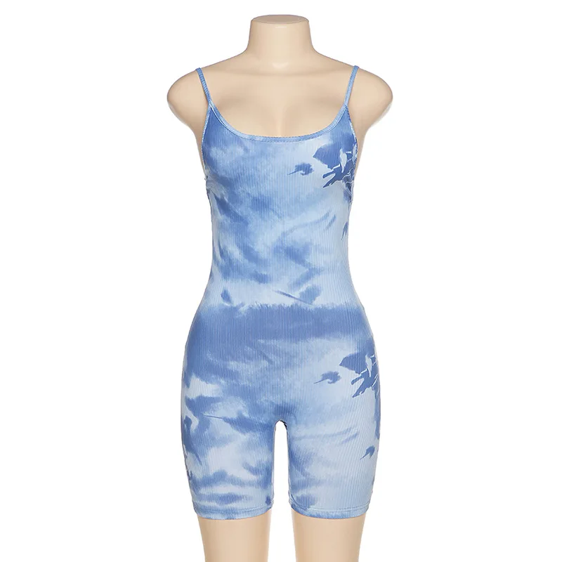 

2021 spring/autumn/summer new women's dress suspenders with one-line collar fashion print home casual leggings