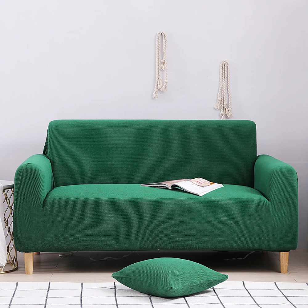 Темно-зеленый чехол для дивана удобный высококачественный однотонный