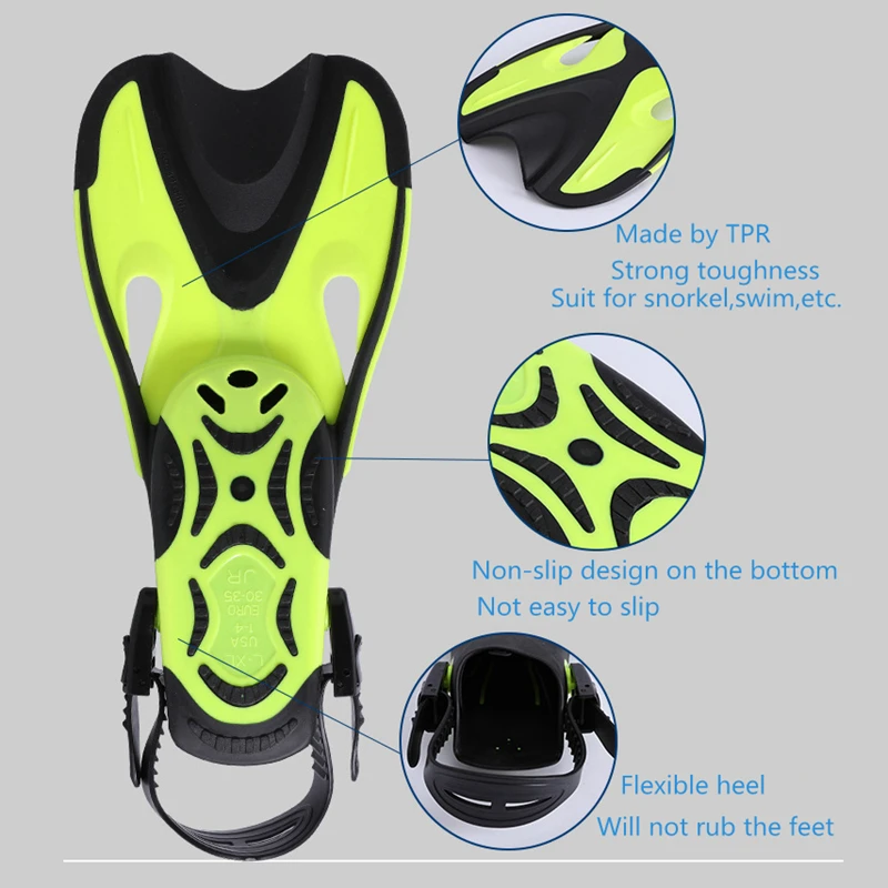 Плавательные ласты для водных видов спорта регулируемые противоскользящие