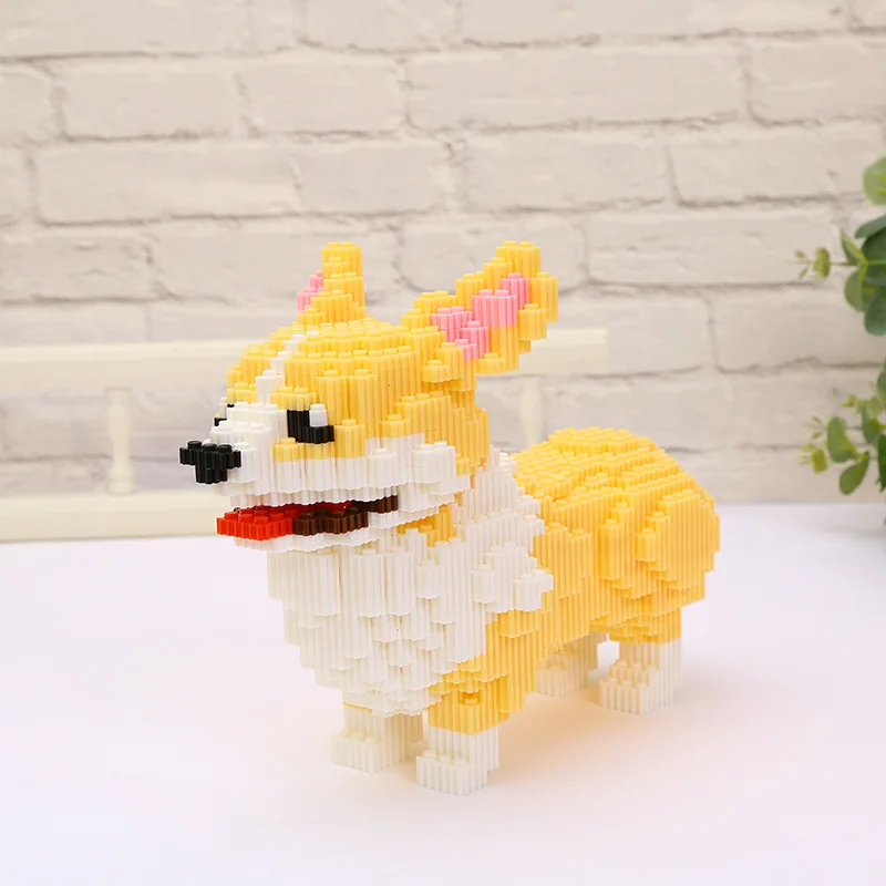 Xizai 8055 маленькая валлийская корги собака животное 3D модель DIY Мини Волшебные