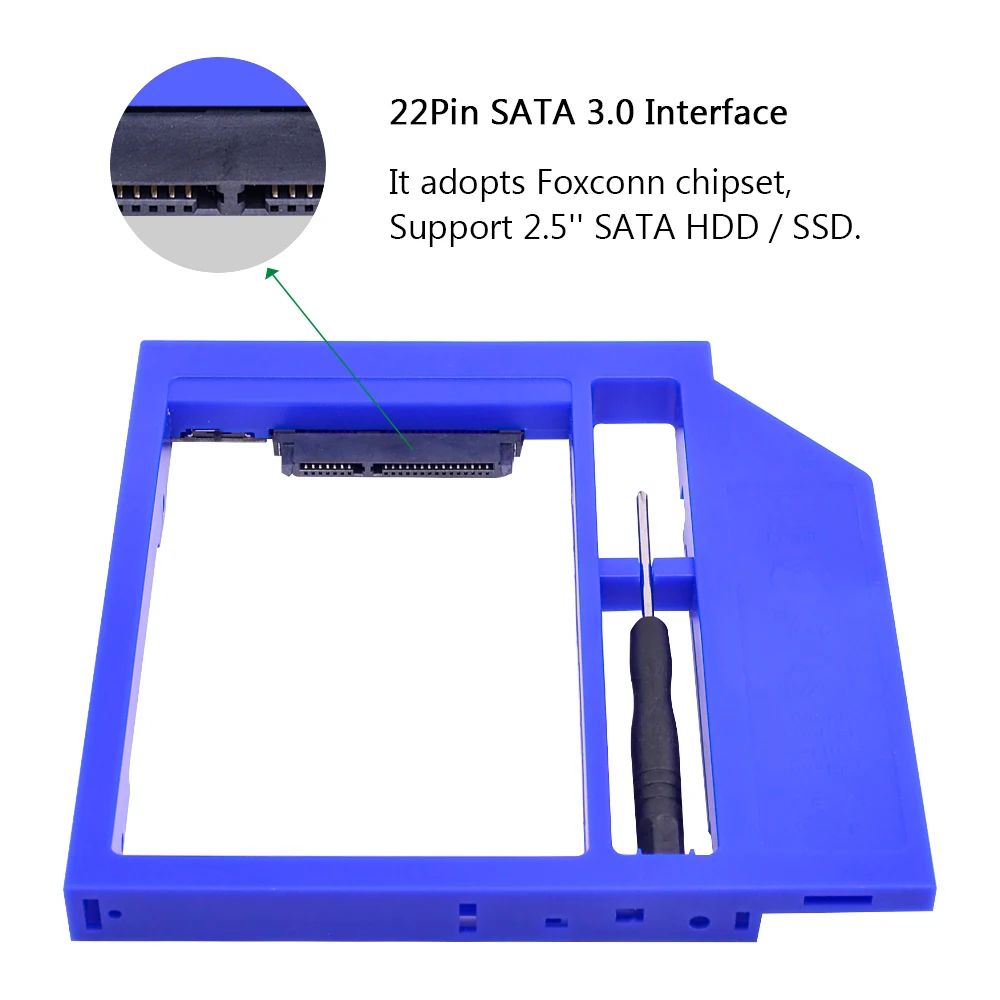CHIPAL Универсальный SATA для 2nd HDD Caddy 12 7 мм 2 5 дюймового жесткого диска коробка SSD