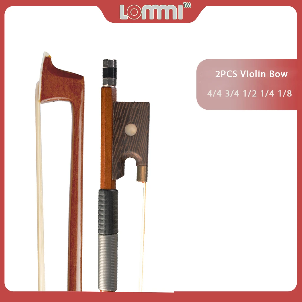 

LOMMI 2PCS 4/4 3/4 1/2 1/4 1/8 Violin Bow Brazilwood Fiddle Bow Violin Parts Accessories Violin Fiddle Bow Collimator Corrector