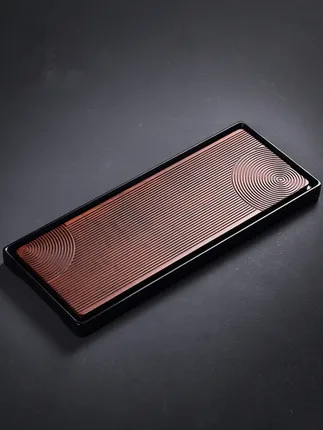 Поднос для чая из тяжелого бамбука прямоугольный простой дренажный твердый