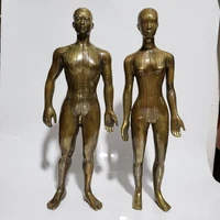 1 pair2piece height 47cm18 5inch home decoration copper metal peopel statue metal crafts acupuncture point human statue