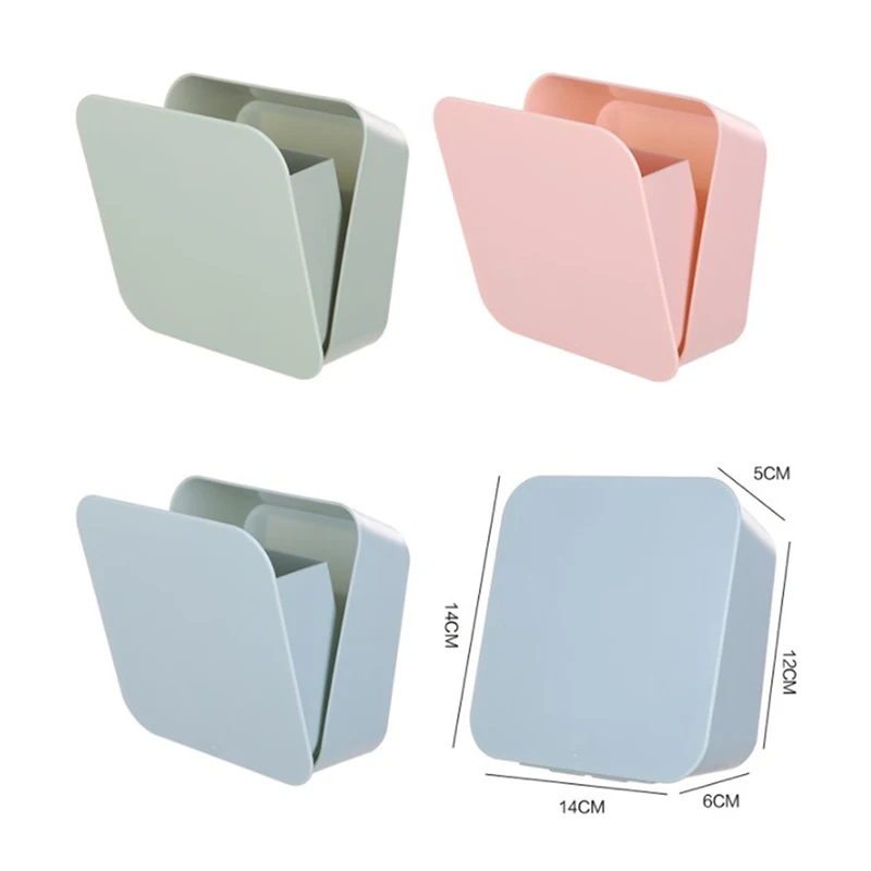 

Wall-mounted paste sealed storage box Plastic square finishing storage small box cosmetic tableware toothbrush box