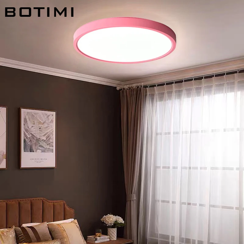 Тонкие светодиодные потолочные светильники BOTIMI с металлическим круглым