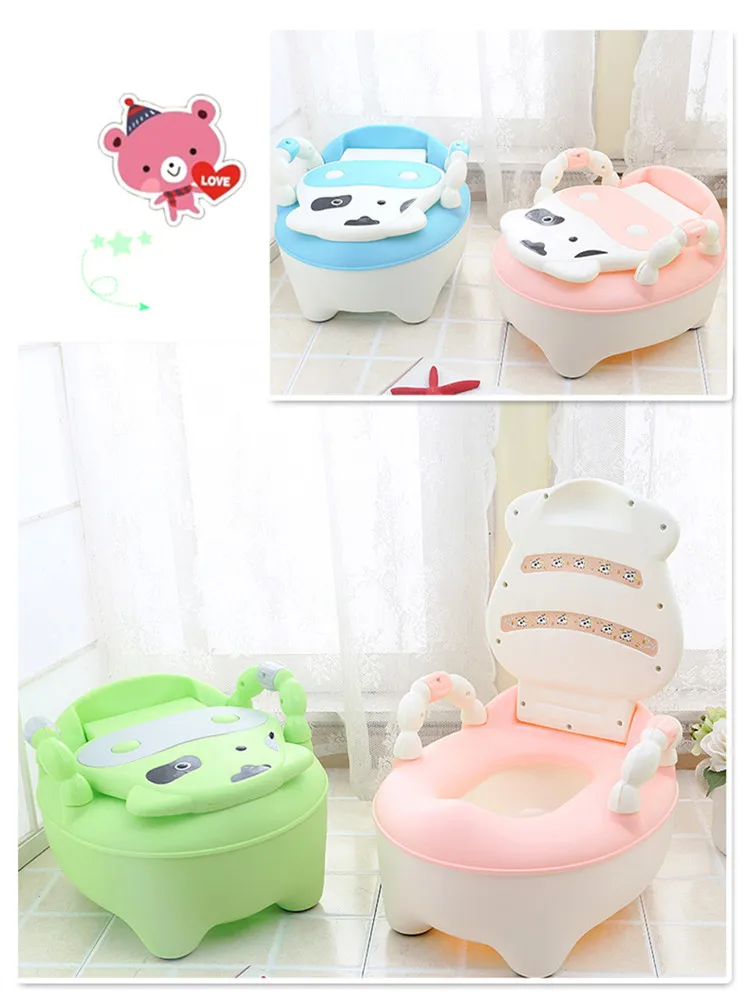 New Baby Potty Training Seat Children's Potty Baby Toilet Cartoon Panda Kids Toilet Trainer Bedpan Portable Urinal Backrest Pot