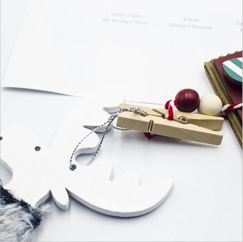 Новые рождественские украшения деревянная окрашенная подвеска с Санта-Клаусом