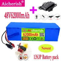 48v 62000mah battery pack 13s3p 1000w elektrische scooter electric bicycle samsung li ion battery with t plug54 6v charger
