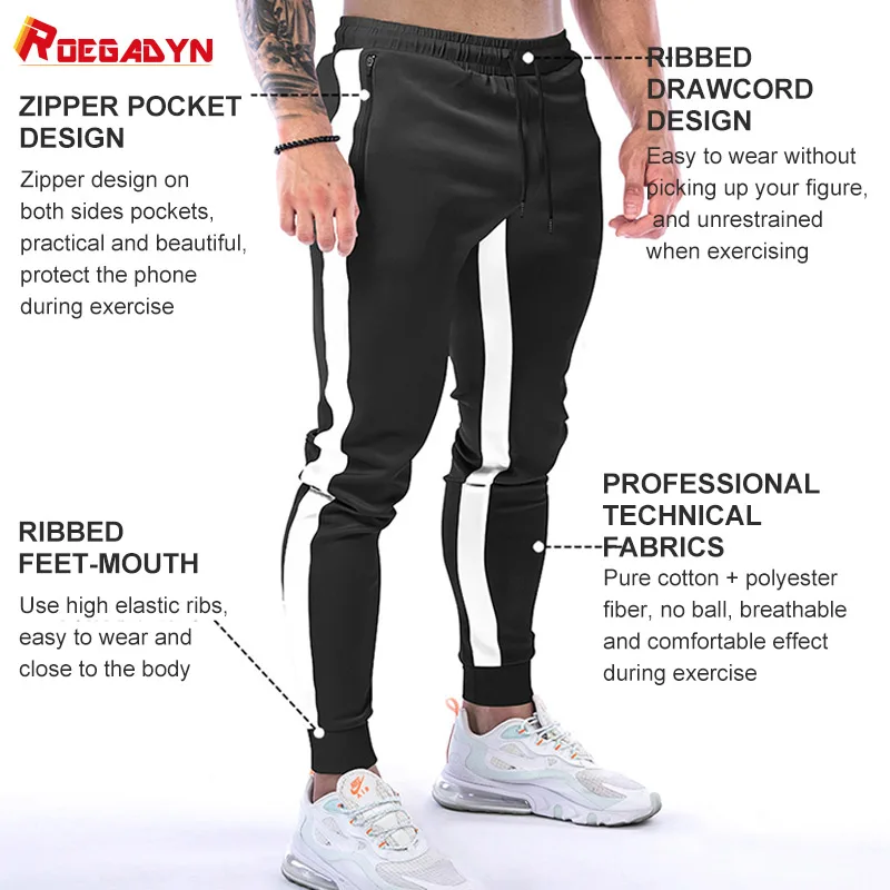 ROEGADYN New Mens Sweatpants Jogger Training Men Jogging Pants Men Joggers Sweatpants Gym Trouser Running Workout Sport Leggings