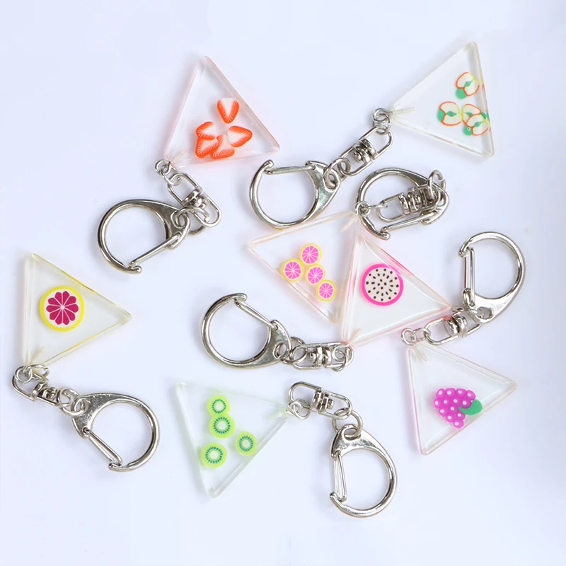 Брелок для ключей с фруктовым рисунком питайя грейпфрут яблоко искусство киви