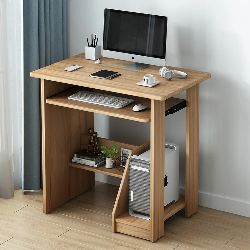 

Computer Desk Desktop Home Bedroom Desk With Keyboard Pumping Desk Study Dormitory Desk Office Work Desk laptop tray office desk