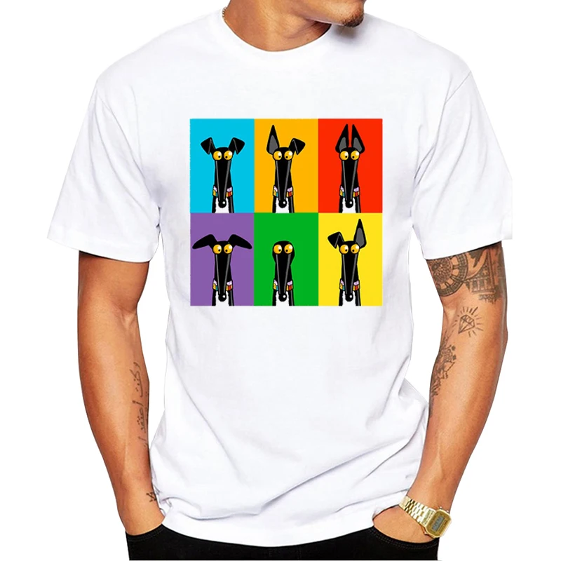 

Short Sleeve Man Tops Fashion Colorful Animal T-Shirt Black Dog Printed Tshirts Cool t shirts Essential Tee