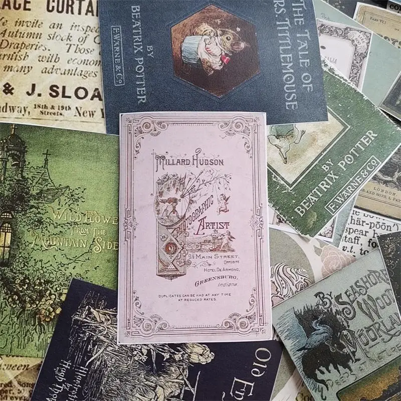24 шт DIY скрапбук винтажная Обложка для старой книги без клея на заднюю панель материал наклейка дневник проект счастливый план украшение фон наклейка