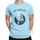 Golang Gopher Go Deploy мужские футболки 100% хлопок новинка футболки с круглым вырезом с языком футболка классическая одежда с коротким рукавом