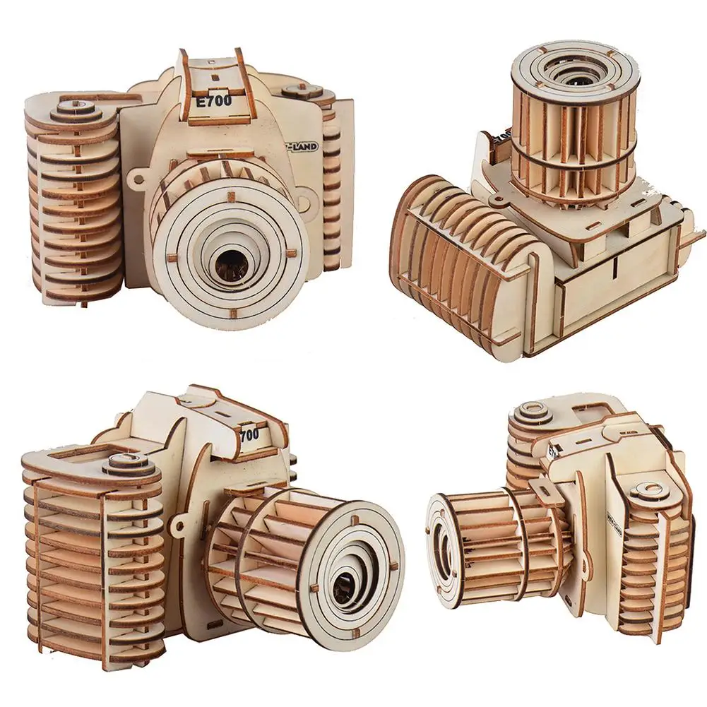 

3D Camera Simulation Puzzles Art Crafts DIY Assembling Model Educational Toy for kids hand-made ability