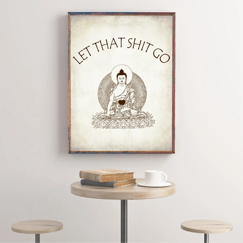 Let That Go Yoga настенная Картина на холсте постеры и принты декор комнаты смешные