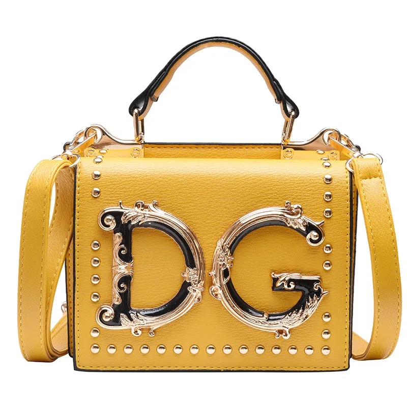 

Rivet Chain Brand Designer PU Leather Crossbody Bags For Women 2021 Simple Fashion Shoulder Bag Lady Luxury Small Handbags