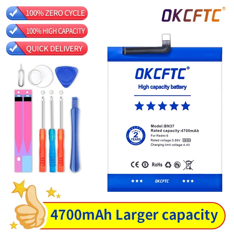 

Original Battery BN37 4700mAh For Xiaomi Redmi 6 Redmi6 Redmi 6A High Quality Replacement Phone Batteries