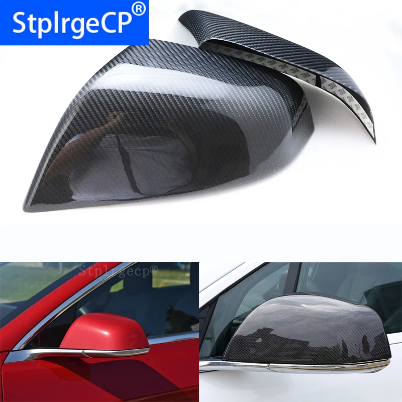

High quality For Tesla Model 3 2016 2017 2018 2019 100% Real Carbon Fiber Rear View Mirror Cover Side Mirror Caps car styling
