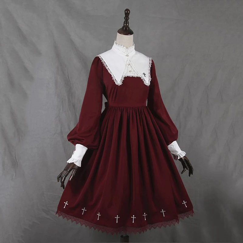 Imily Bela винтажное готическое платье трапеция в стиле Лолиты с высоким воротником и