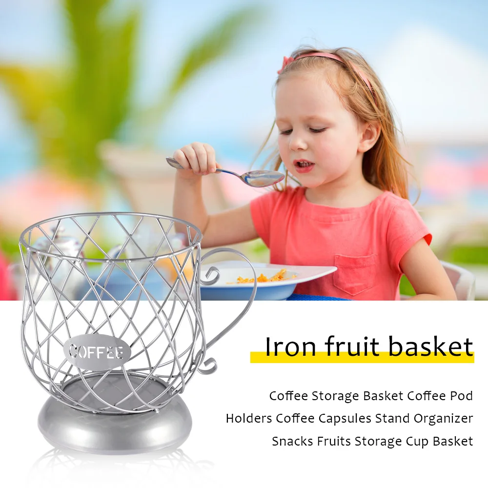 

1PC Coffee Storage Basket Coffee Pod Holders Coffee Capsules Stand Organizer Snacks Fruits Storage Cup Basket for Home Kitchen