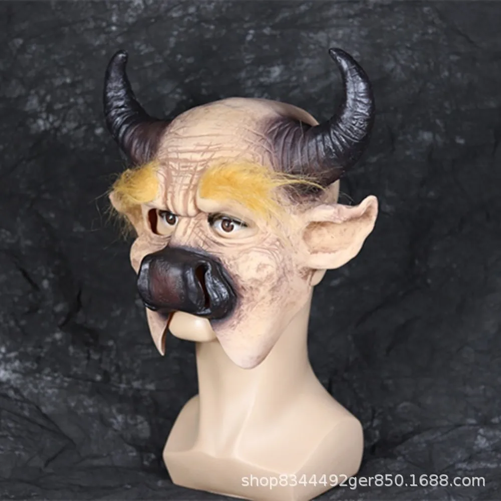 Животное головной убор корова маска-рог путешествие к западу версия дьявола
