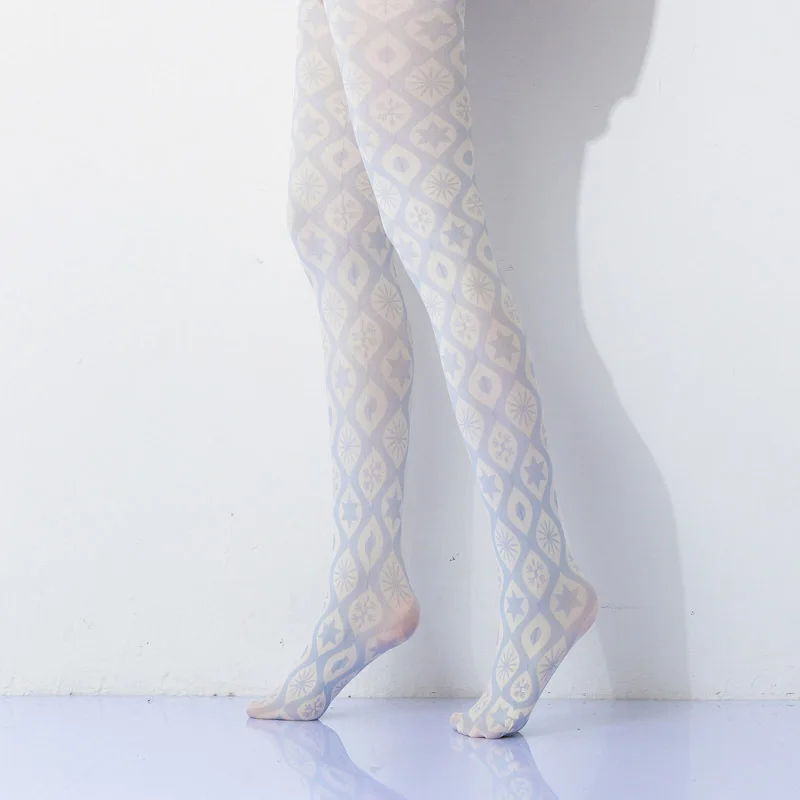 Темные полосы принт с геометрическим узором женские колготки Прямая поставка |
