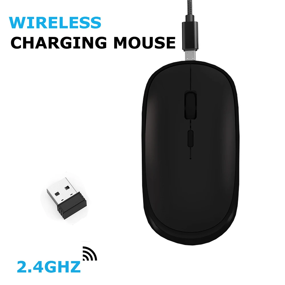 Optical Wireless Mouse 1600DPI 2.4G Wireless Mice Receiver ultra slient home Office Mouse for PC Laptop Notebook Rechargeable