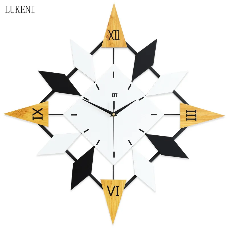 

Nordic Geometric Design Creative Wall Clock Home DecorationMetal Wood Material Clock Watch