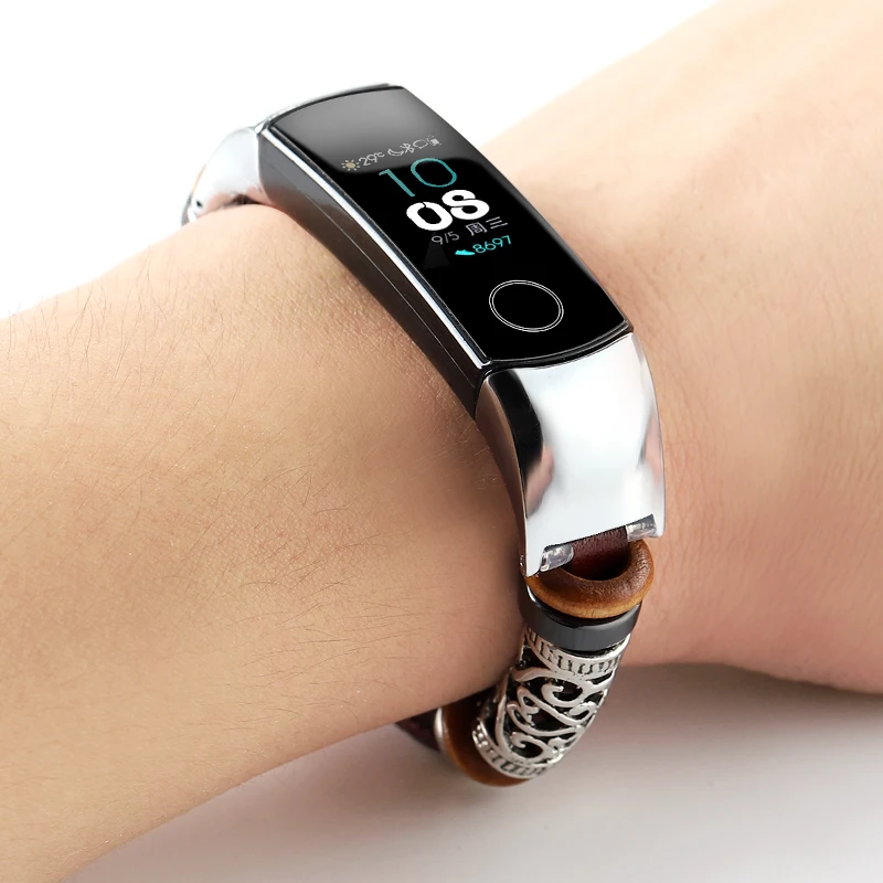 7777 Металлический браслет для huawei honor band 5 Миланская петля ремешок для honor band 4 сменный ремешок магнитная пряжка регулируемый размер - Цвет: 7777