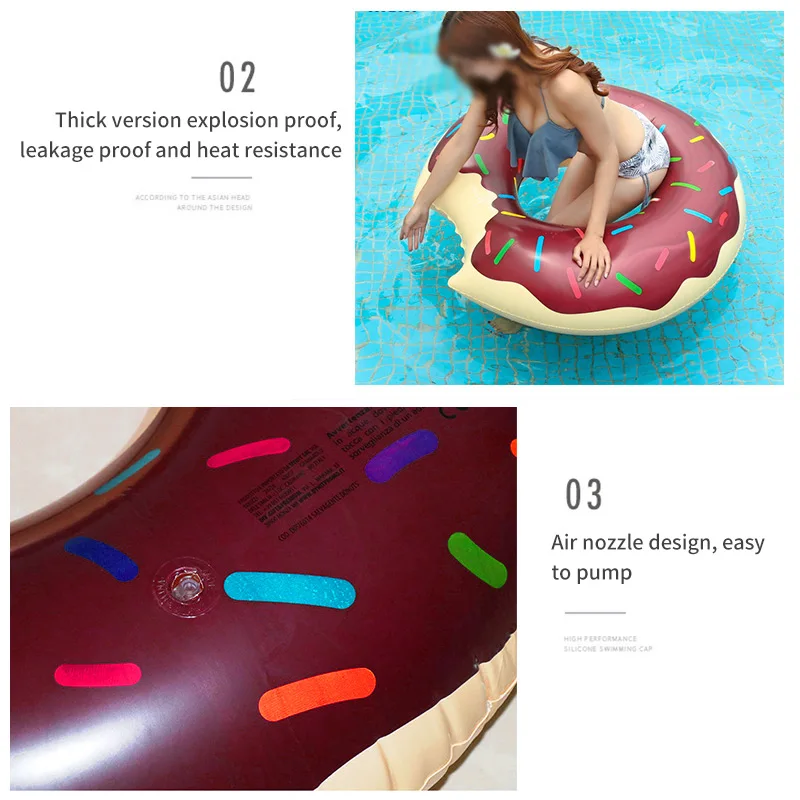

Donut Pool Float Inflatable Swimming Ring For Adult Kids PVC Swimming Mattress Rubber Ring Swimming Pool Toys Water Seat