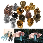 Колпачки для бусин с полыми цветами, под античную бронзу, 2 шт.лот