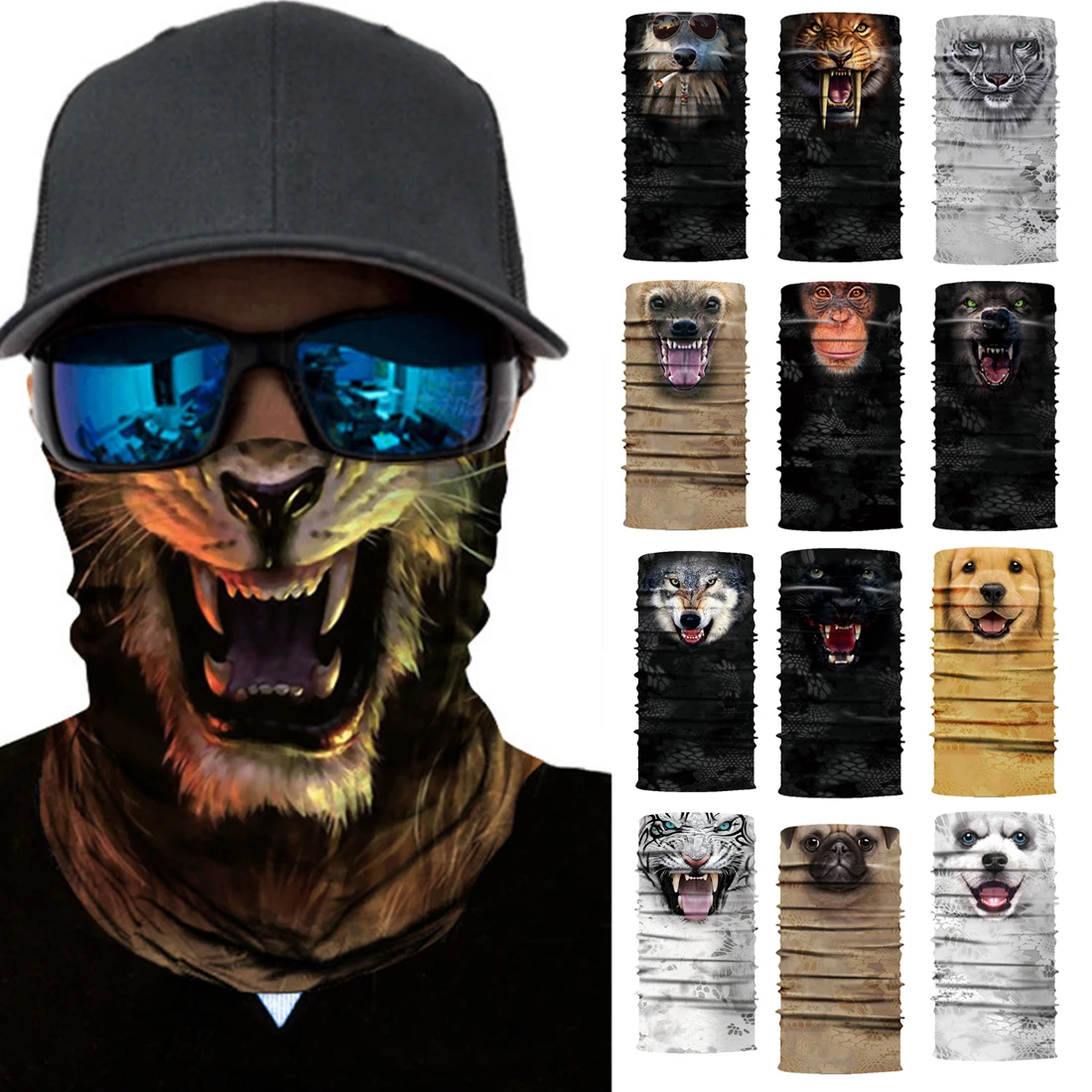 3D принт с животными бесшовные волшебный Для мужчин шарф пыленепроницаемый шеи