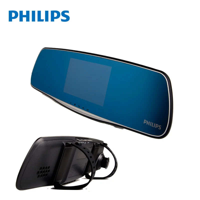 Phil ips 4,3 дюймов ips Автомобильный видеорегистратор с двумя объективами камера DVR видеорегистратор зеркало