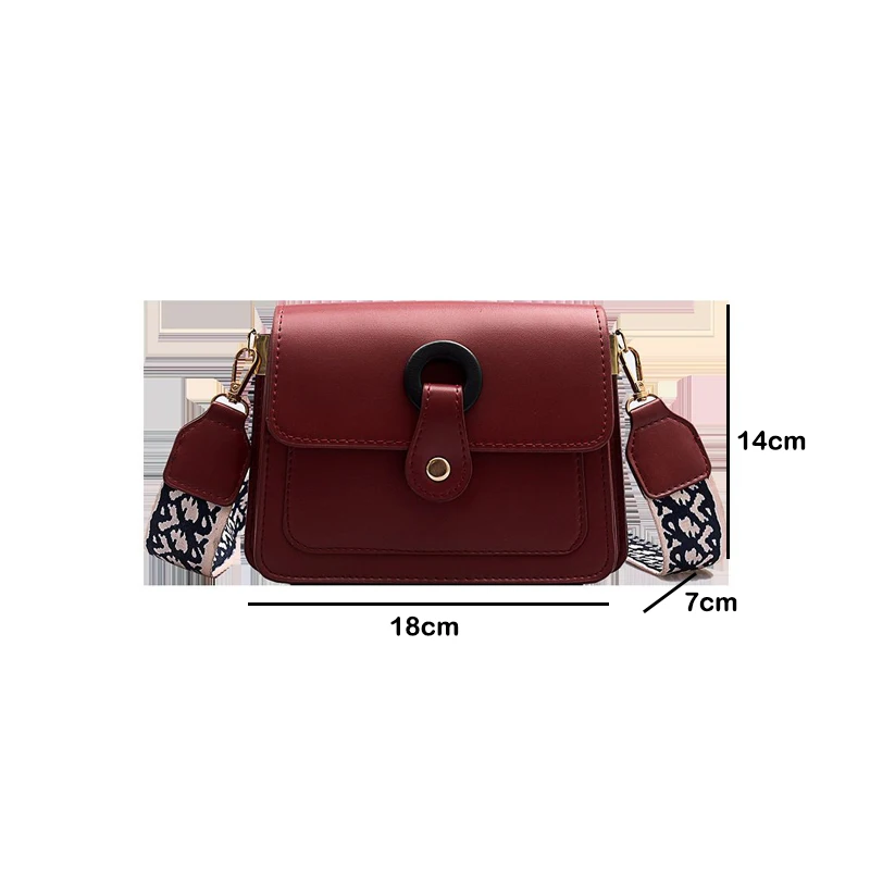 

Casual Women Small Square Bag Fashion Solid Color Single Shoulder Crossbody Bag Adjustable Shoulder Strap Cover PU Messenger Bag