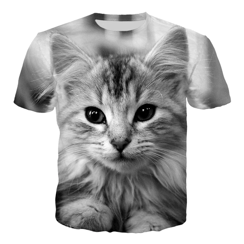 

HX New Summer Funny Design Animal Cat T-shirt Men/Women Fashion 3d Print Tshirt Cool Cat Streetwear T Shirt Hip Hop Tops HX652