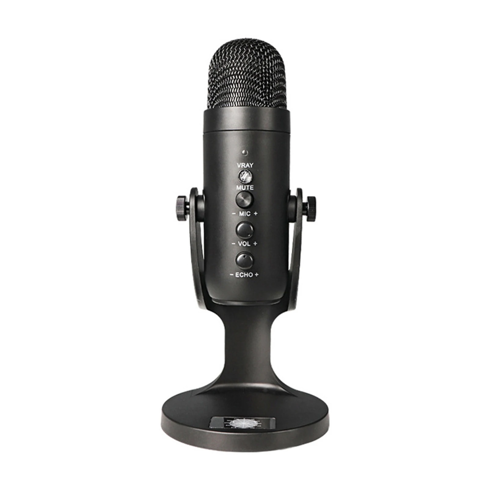 

USB Tabletop Desktop Microphone Condenser Mic Computer PC Plug & Play Microphone with Volume Control Headphone Connection