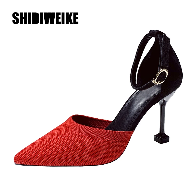 Новинка 2020 года Женские туфли-лодочки с ремешком на щиколотке из двух предметов