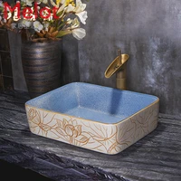 ceramic home art basin rectangular retro wash basin chinese style wash basin