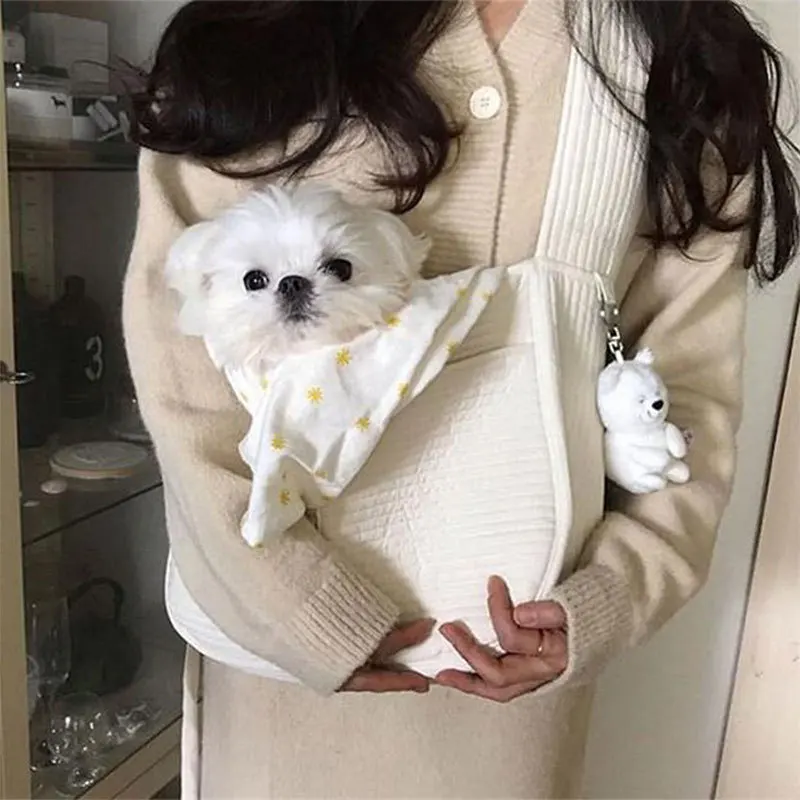 

Dog Carrier Outdoor Travel Handbag Fashion Canvas Shoulder Bag Slings Pet Travel Tote Carrying Small Dog Cat Pug Pet Supplie2021