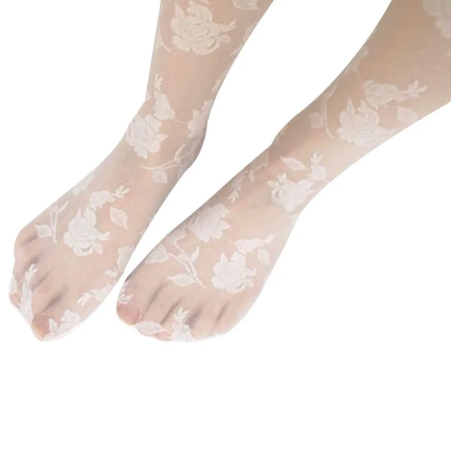 

Women Stockings Sexy Rose Pattern Tight Thin Lady Vintage Tattoo Pantyhose Female Hosiery Fishnets Panty Hose Lingerie Collant