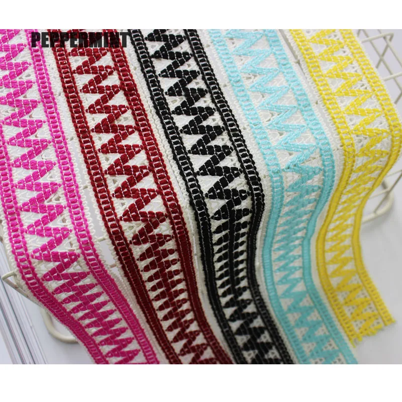 1 ярд 40 мм хлопковая лента с вышивкой стильный аксессуар для сумки/одежды/кружева