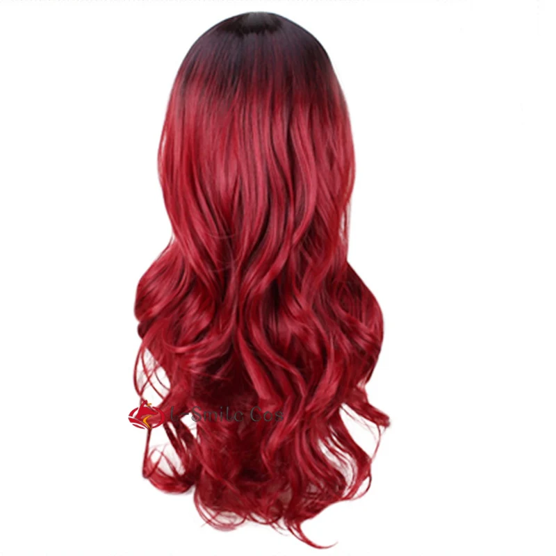 Парик Gamora для женщин и девушек длинные волнистые волосы Красного черного цветов