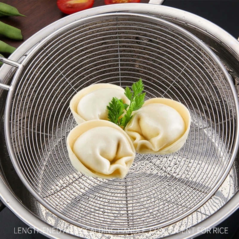 Oval Food Filter Cooking Tools Stainless Steel Safe in Kitchen Appliances for Everyday Frying Steaming and Scooping