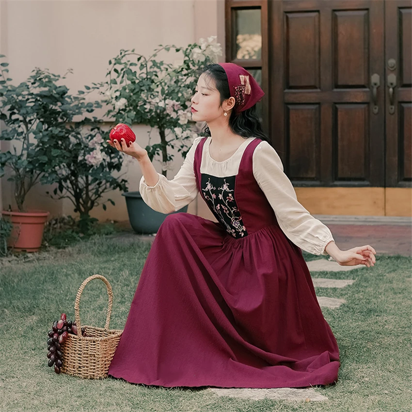 Женское средневековое платье эпохи Возрождения женский костюм с длинным рукавом